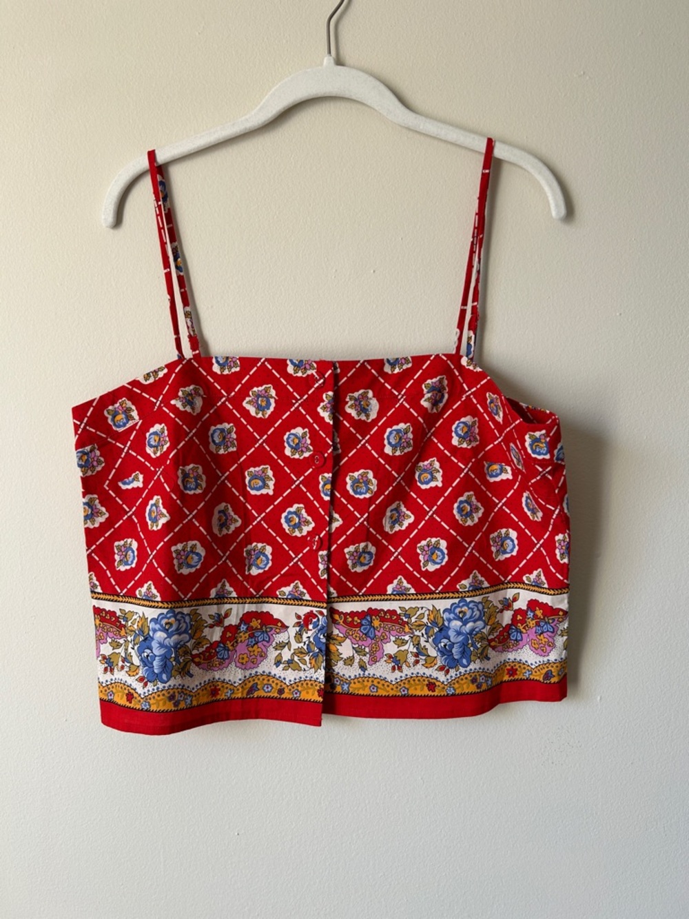 WAYF Josefina Mix Print Crop Top